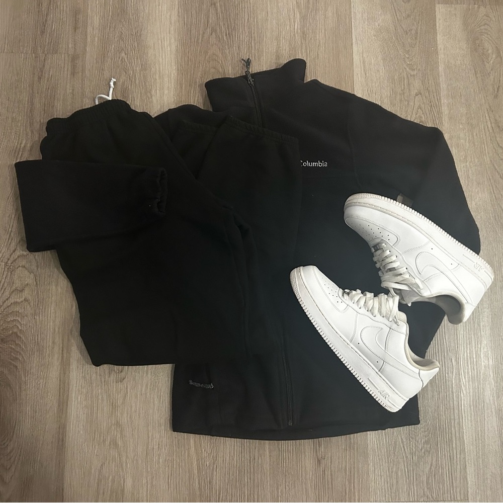 Columbia Men's fleece Jacket(S), Air Force (11), Blank Sweat Joggers(L). Bundle